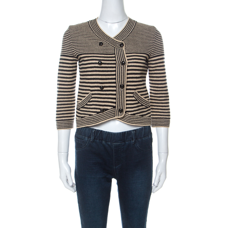 chanel striped cardigan