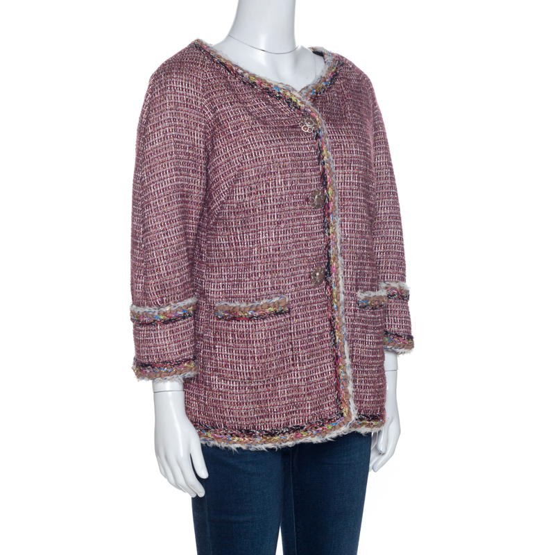 

Chanel Multicolor Tweed Button Front Jacket