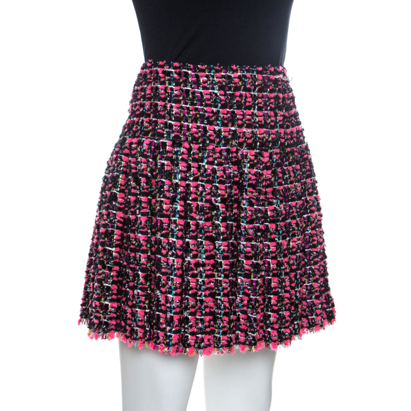 

Chanel Multicolored Tweed Pleated Skirt, Multicolor