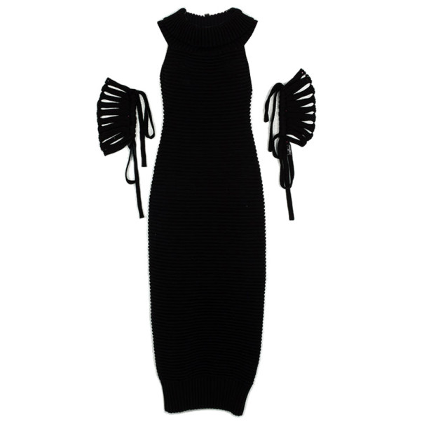 Pre Owned Chanel Turtleneck Knit Dress M