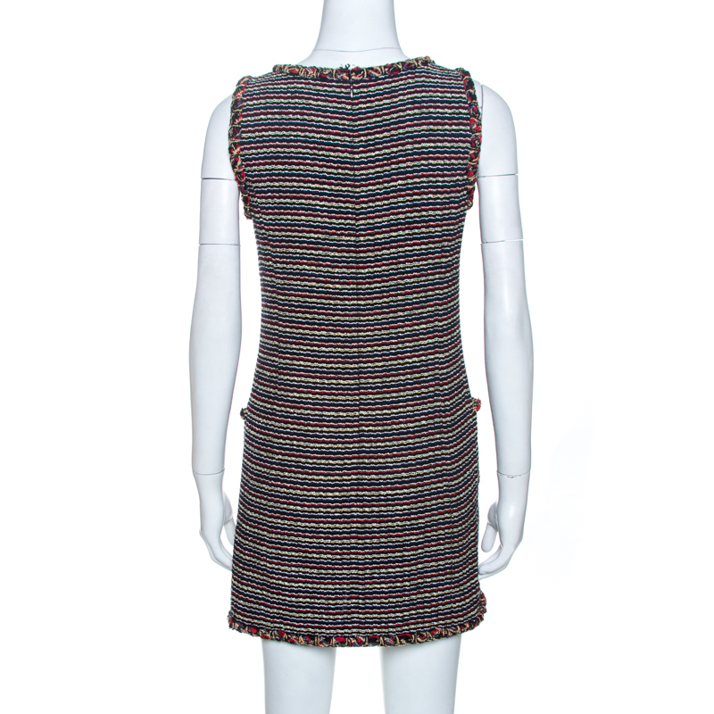 Chanel Black Striped Tweed Wool Mini Dress S Chanel | TLC