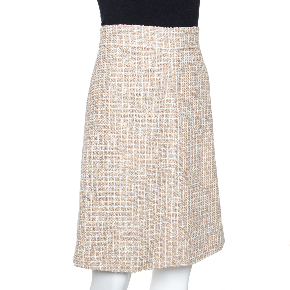 

Chanel Beige Fantasy Tweed A Line Skirt