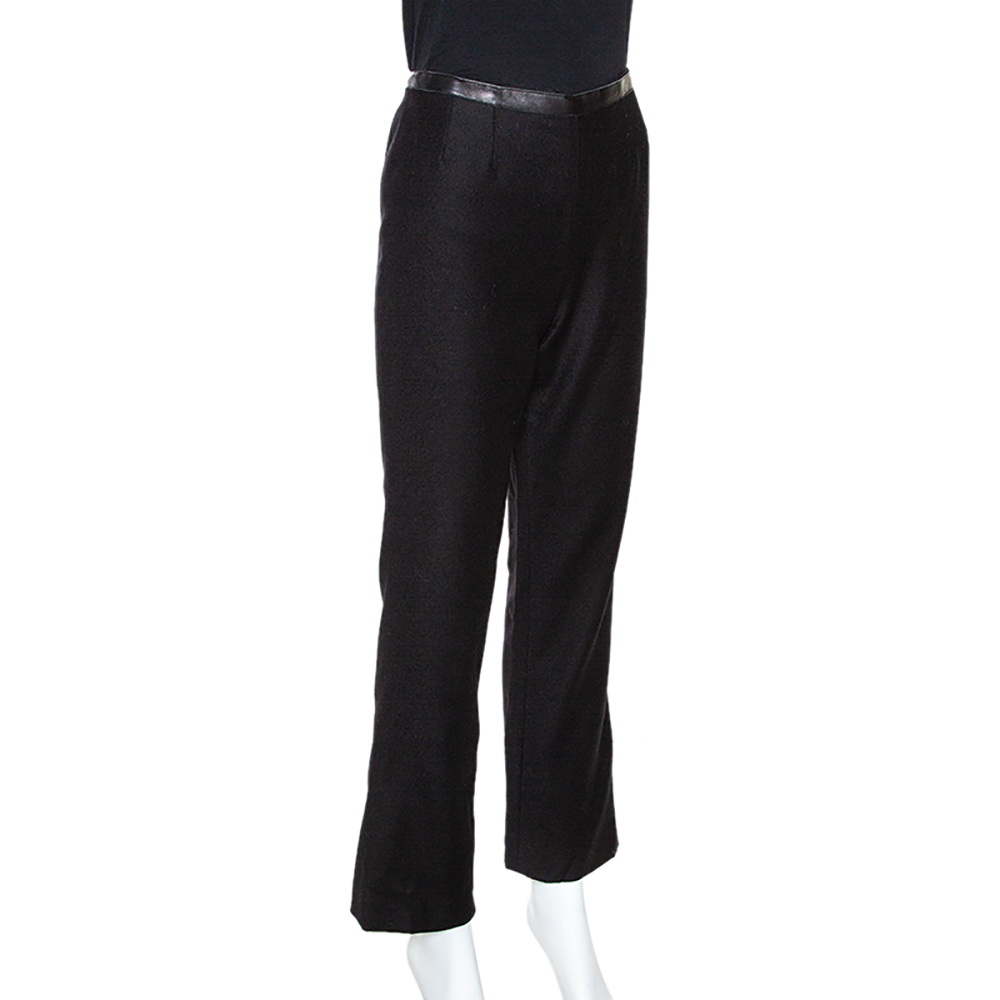 

Chanel Black Cashmere Straight Leg Trousers