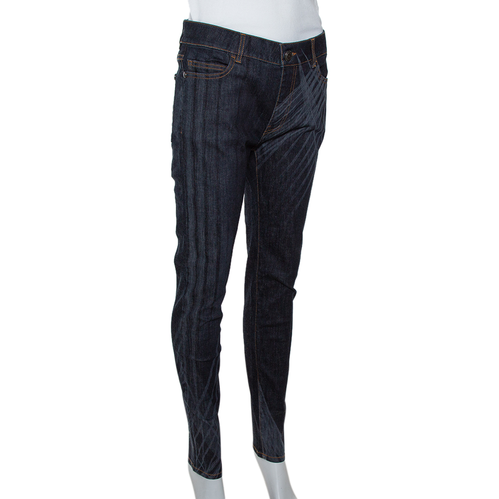 

Chanel Dark Blue Dark Wash Denim Slim Fit Jeans, Navy blue
