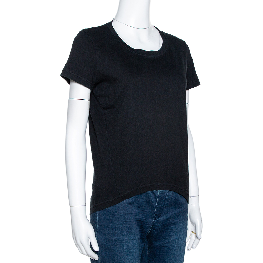 

Chanel Black Cotton 'Chanel Forever' Applique T-Shirt