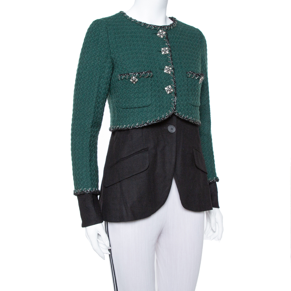

Chanel Green & Black Tweed Double Layer Jacket