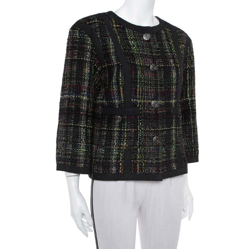 

Chanel Multicolor Tweed Button Front Jacket