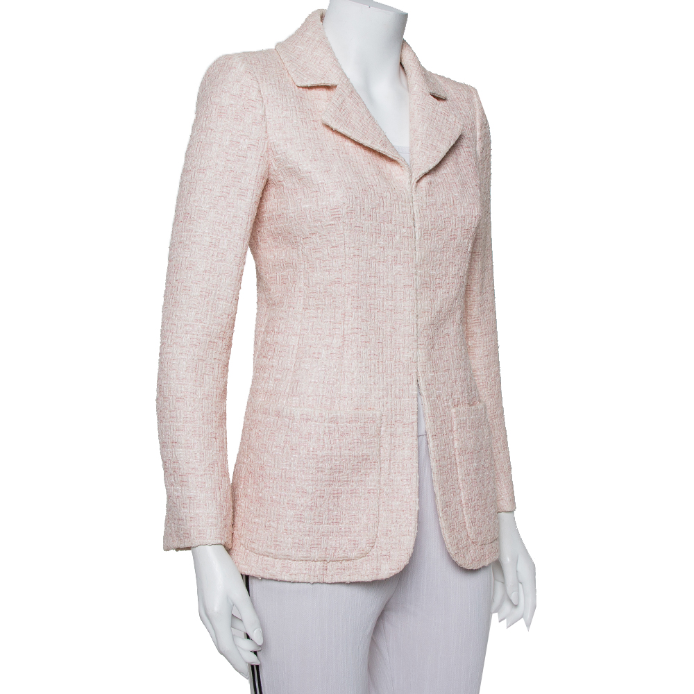

Chanel Pale Pink Lurex Insert Tweed Jacket