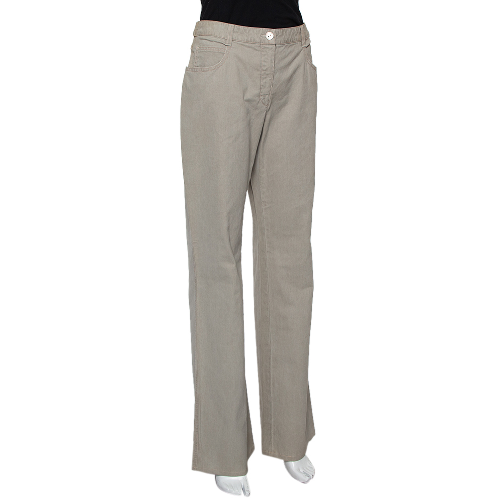 

Chanel Grey Denim Flared Leg Jeans