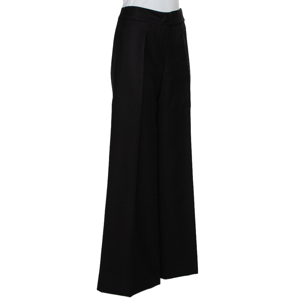 

Chanel Black Wool Wide Leg Trousers