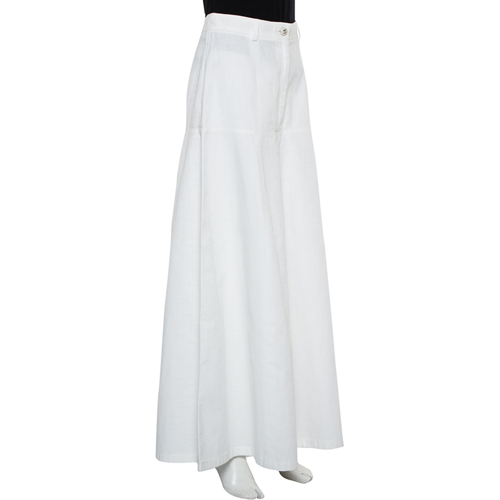 

Chanel White Cotton Wide Leg Pants