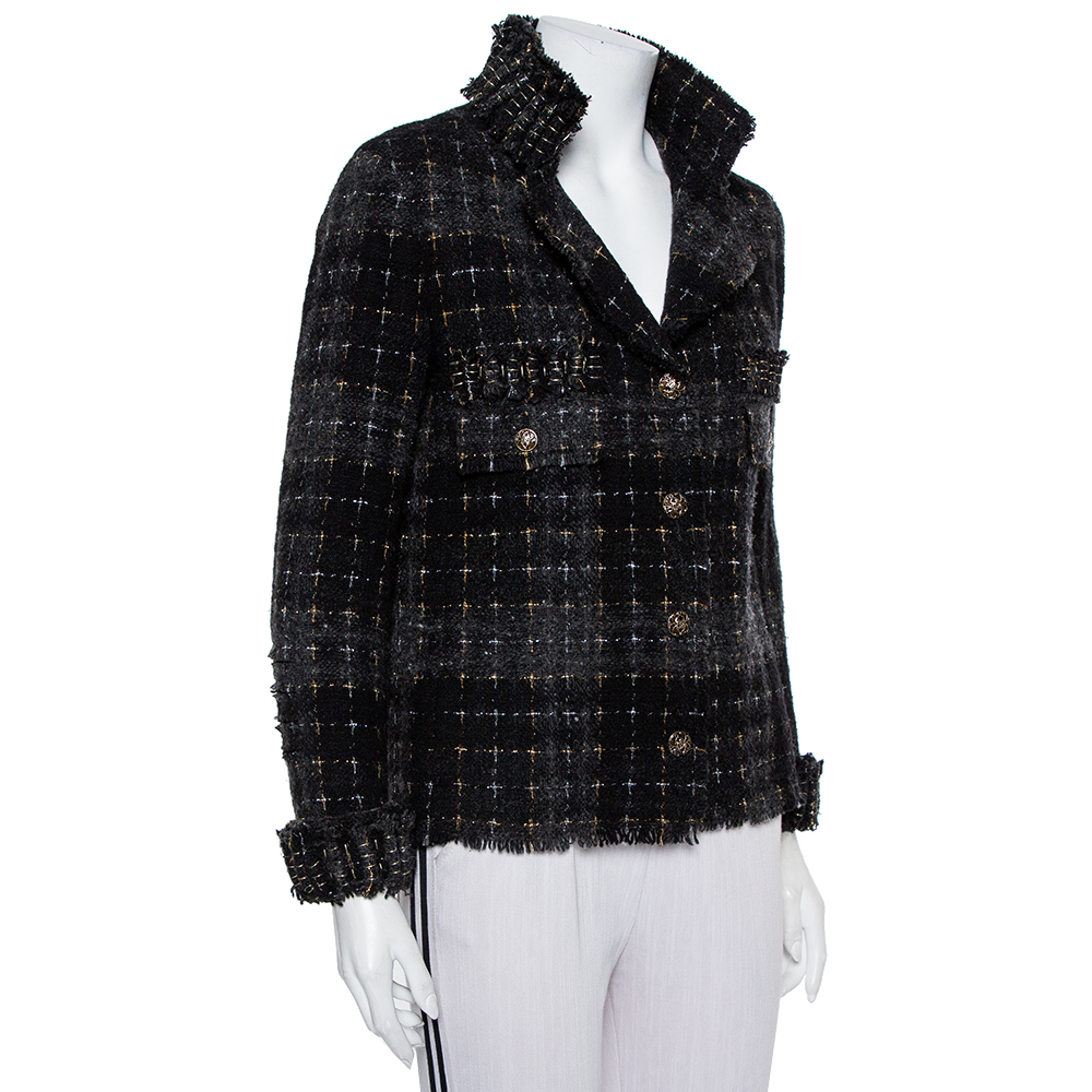 

Chanel Black Lurex Tweed Button Front Jacket