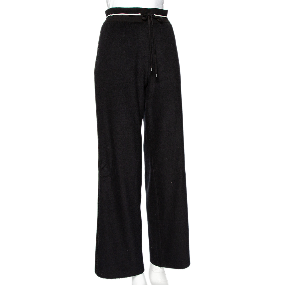 

Chanel Black Terry Side Strip Detail Track Pants