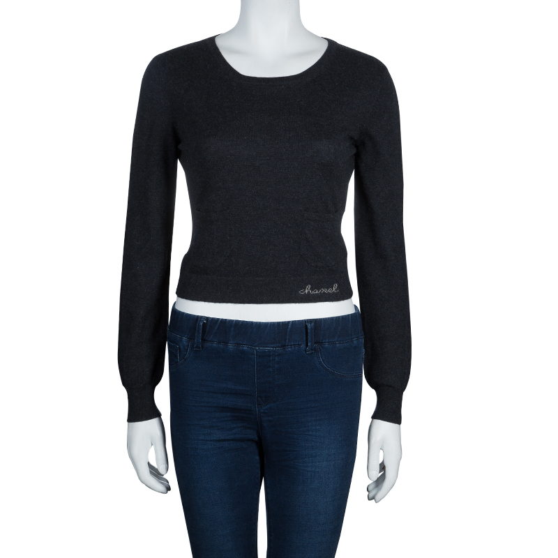 

Chanel Grey Cashmere Sweater