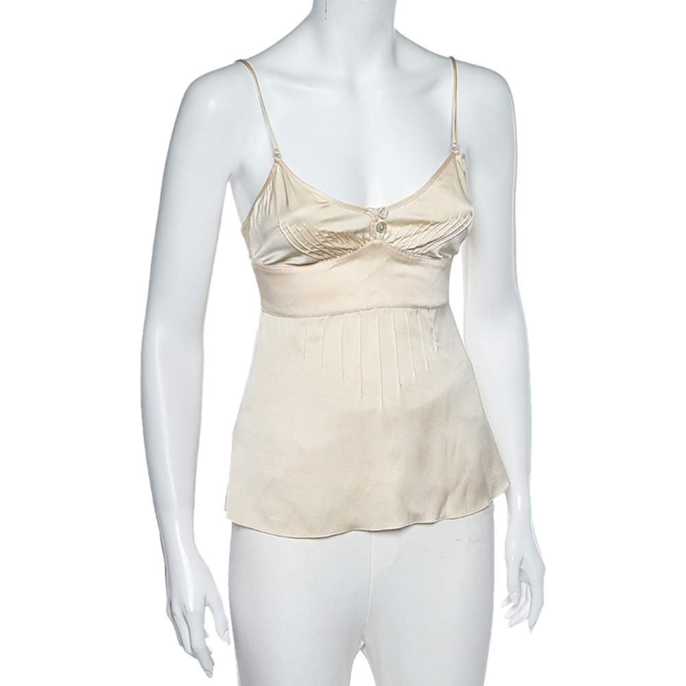 

Chanel Cream Silk Sleeveless Camisole