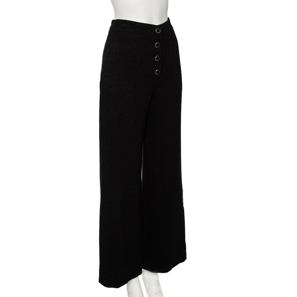 

Chanel Black Lurex Tweed Wide Leg Pants