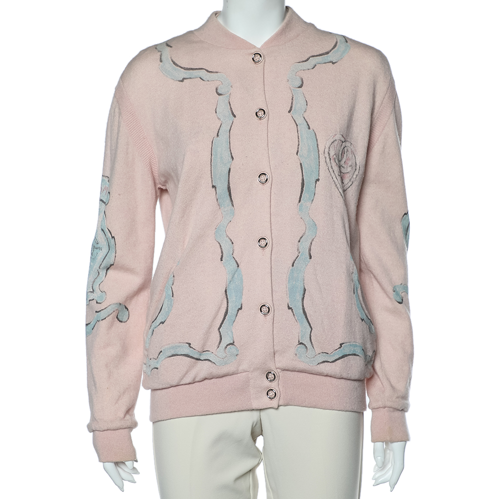 

Chanel Pink Miami Cruise Printed Cashmere tank Top & Cardigan