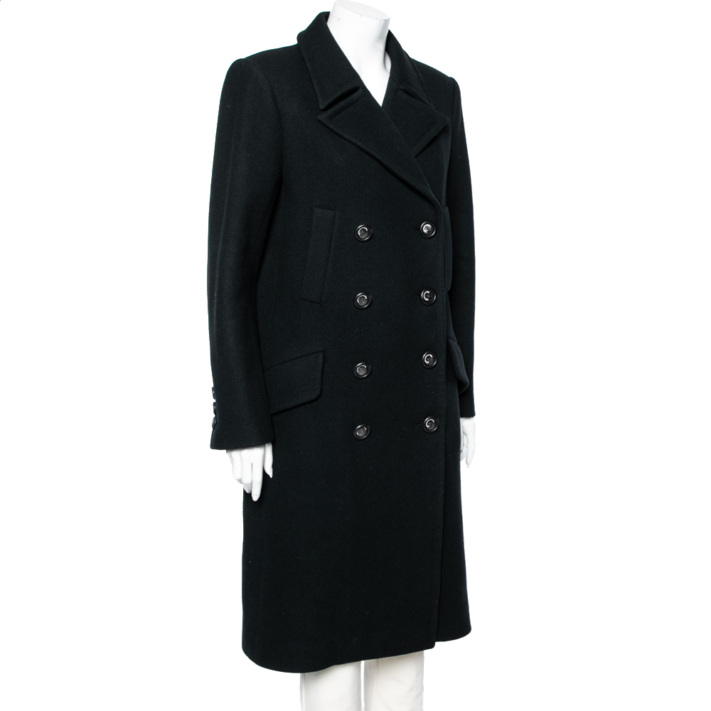 

Chanel Black Wool Double Breasted Coat