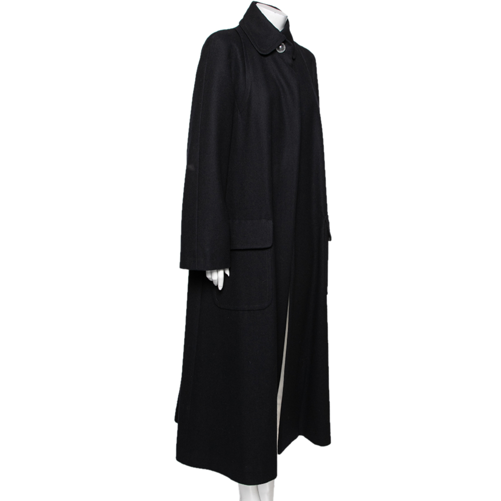 

Chanel Black Wool Open Front Overcoat