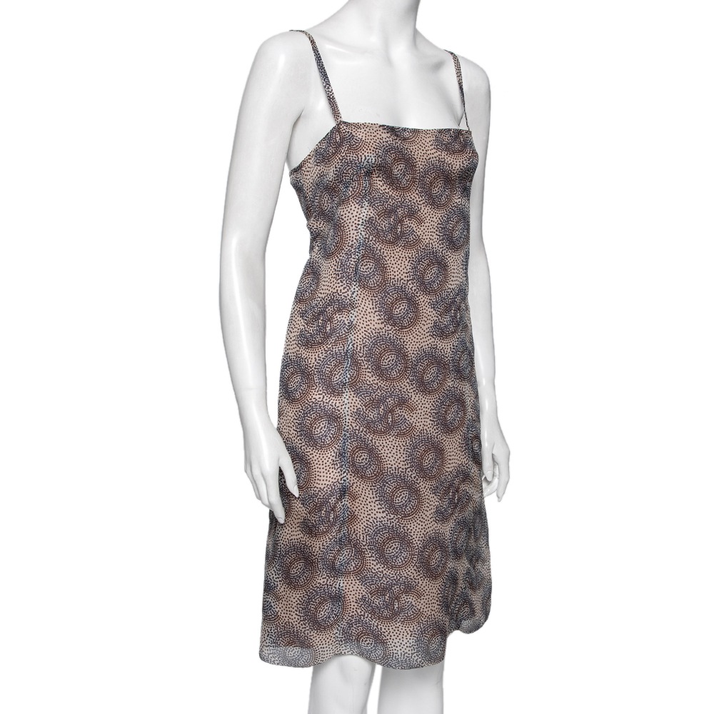 

Chanel Multicolor CC Printed Silk Sleeveless Mini Dress