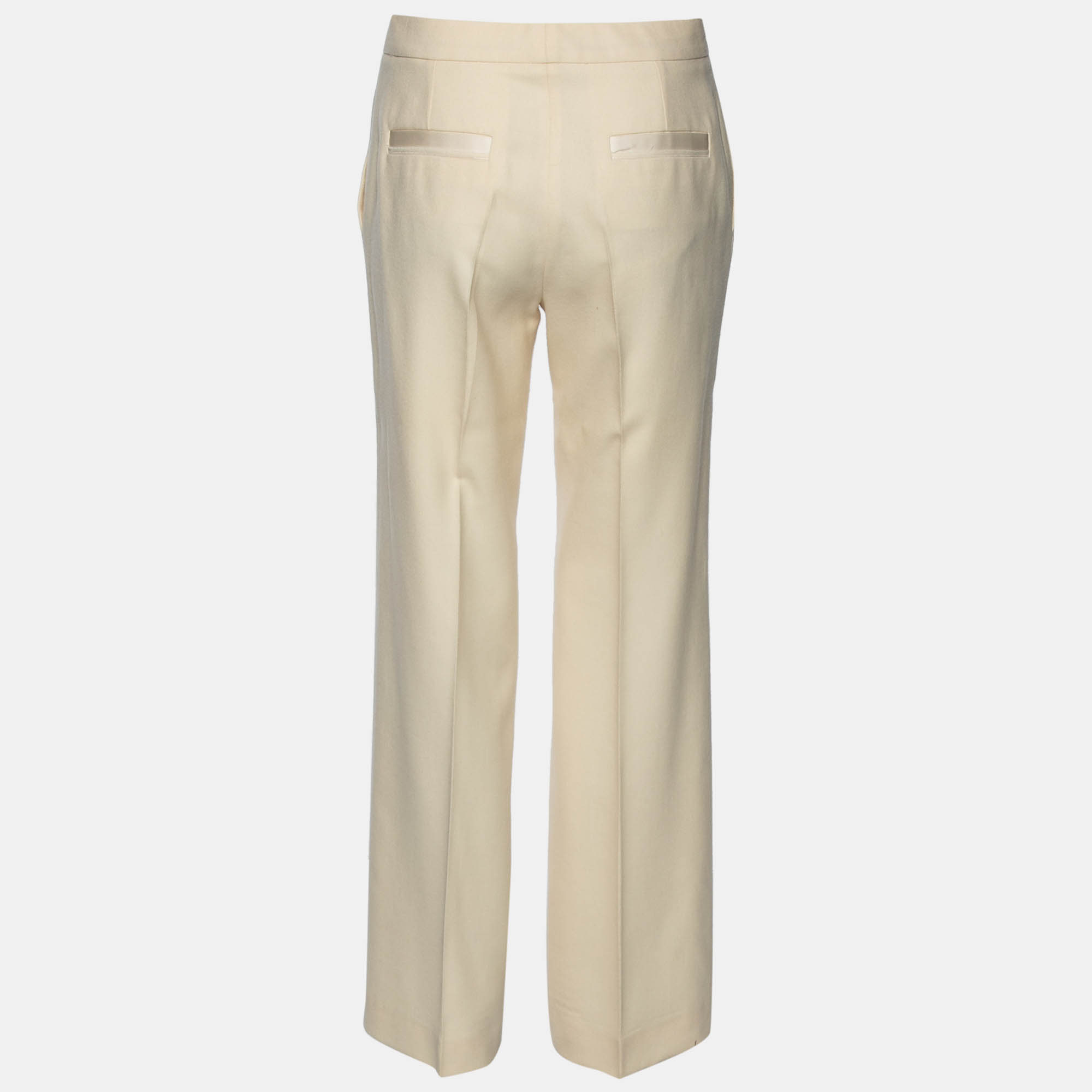 

Chanel Cream Wool Straight Pants