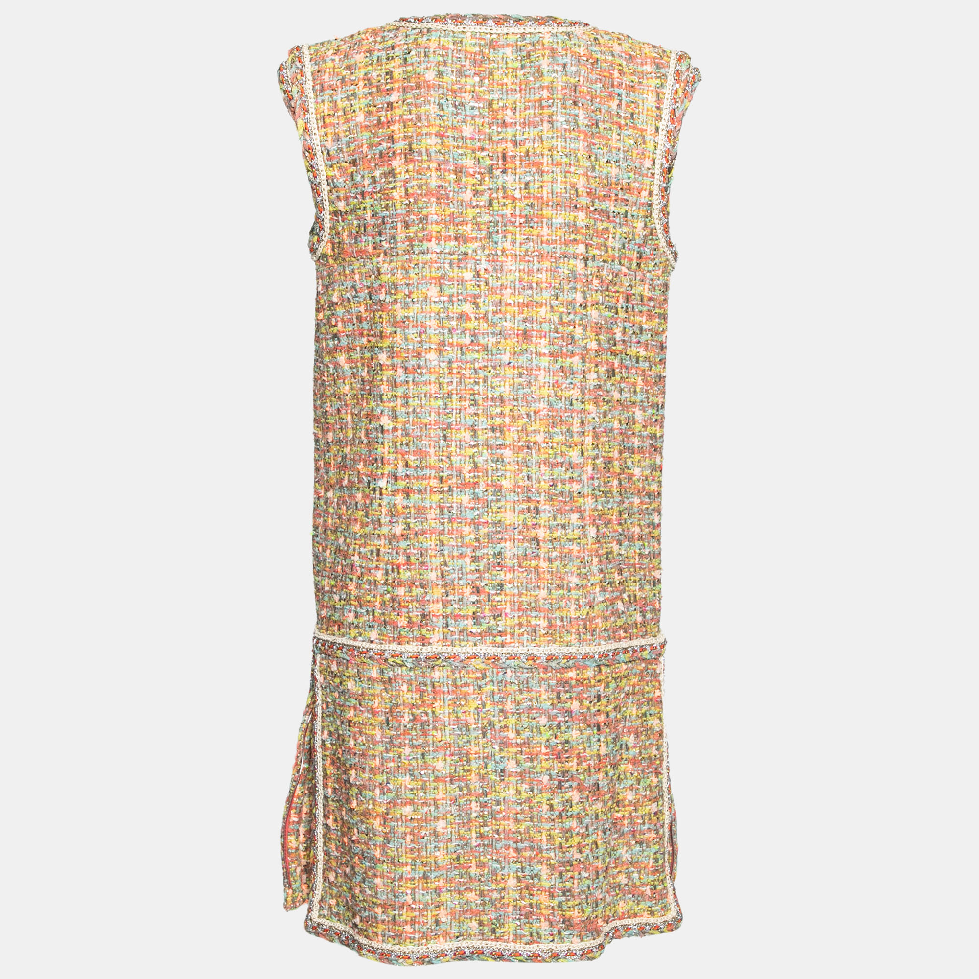 

Chanel Multicolor Tweed Pocketed Sleeveless Short Dress