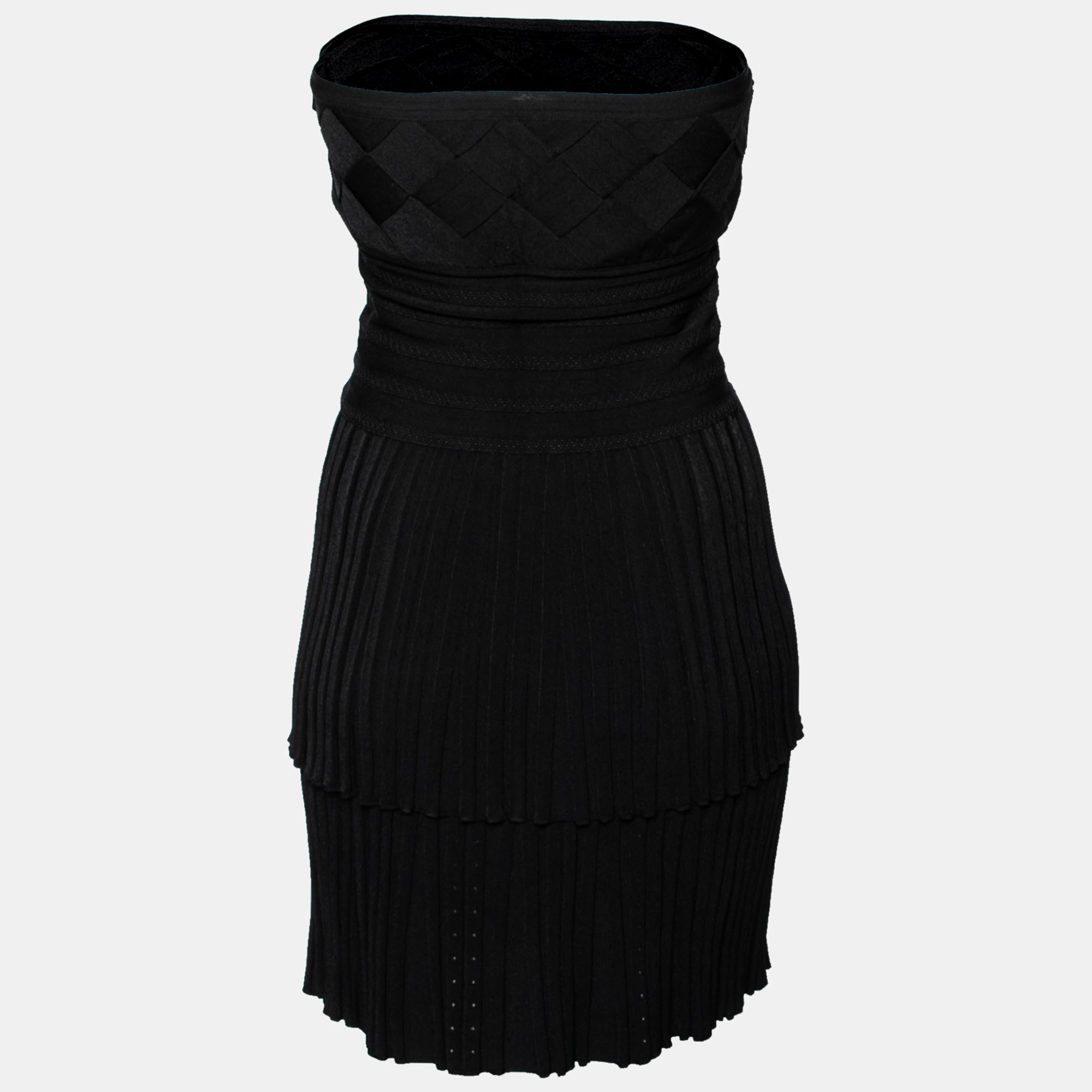 

Chanel Black Pleated and Perforated Knit Top Skirt Set
