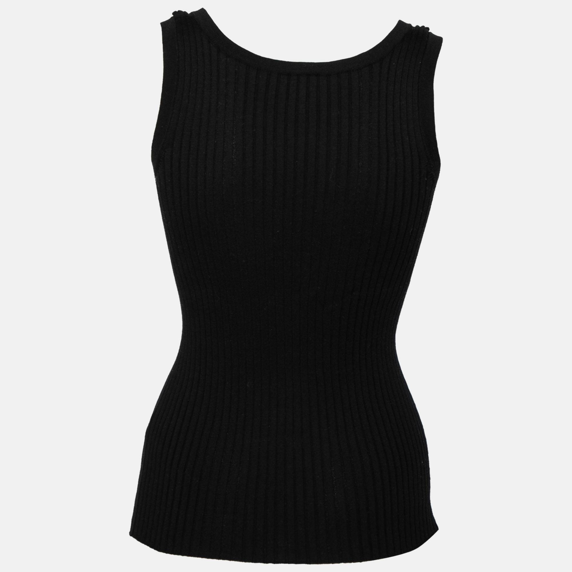 

Chanel Black Knit Sleeveless Tank Top