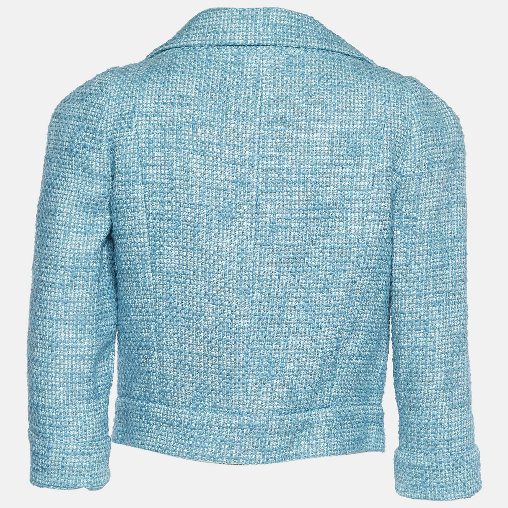 

Chanel Blue Tweed Cropped Jacket