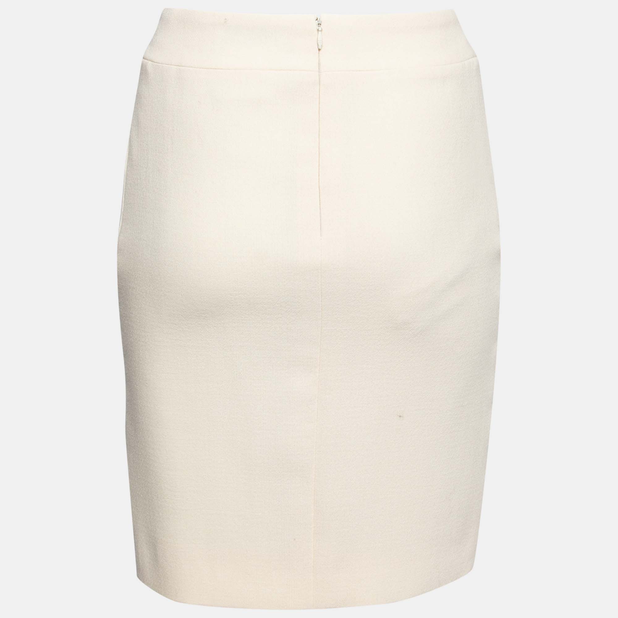 

Chanel Cream Wool Pencil Skirt