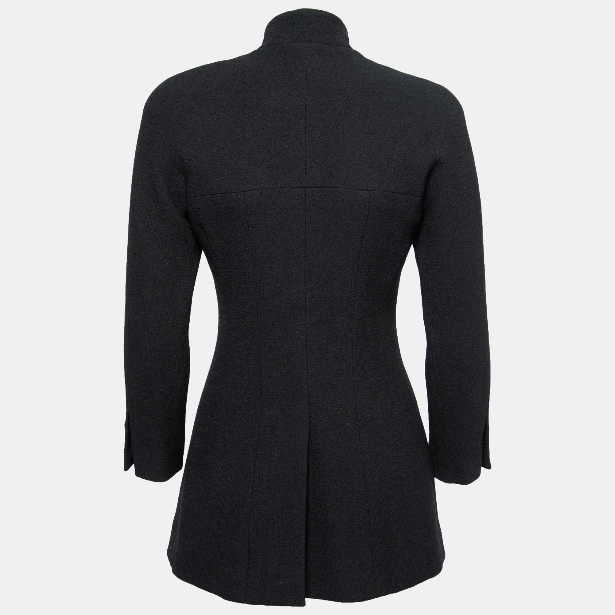 

Chanel Vintage Black Wool Button Front Jacket