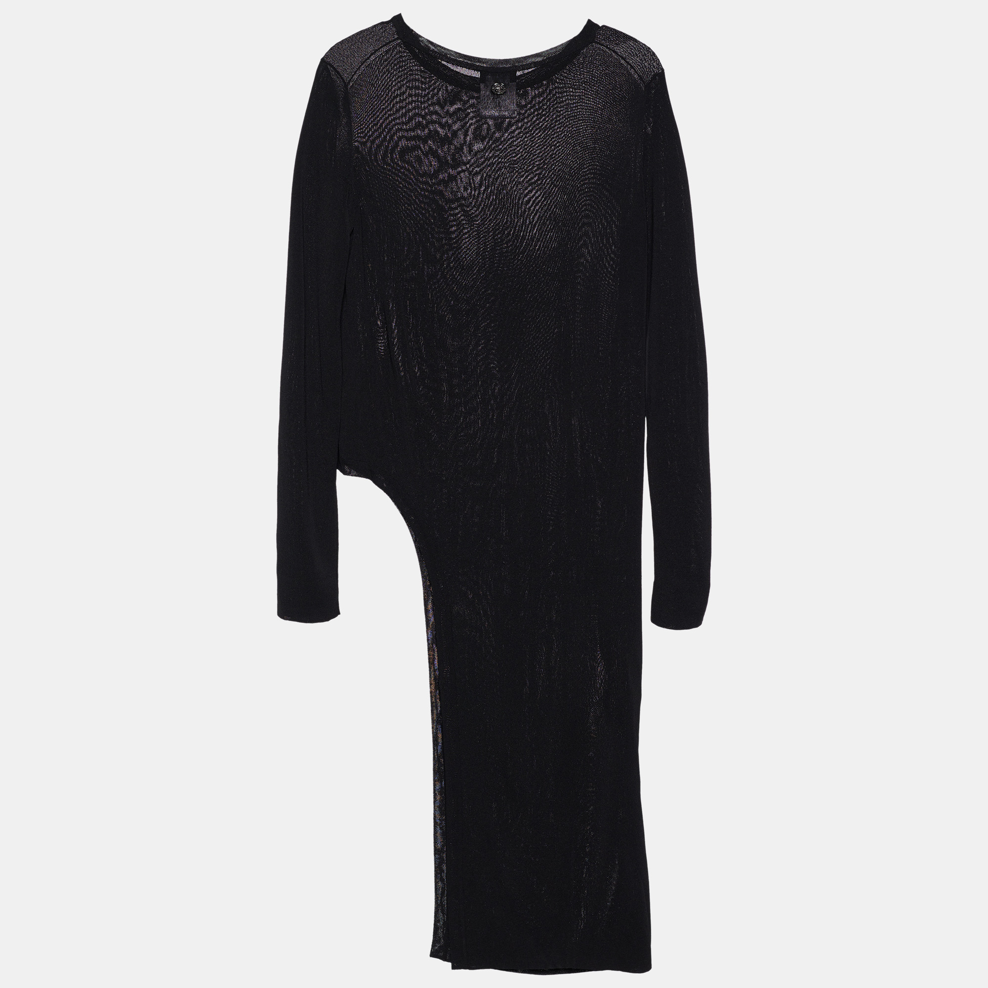 

Chanel Black Knit Asymmetrical Long Sleeve Top