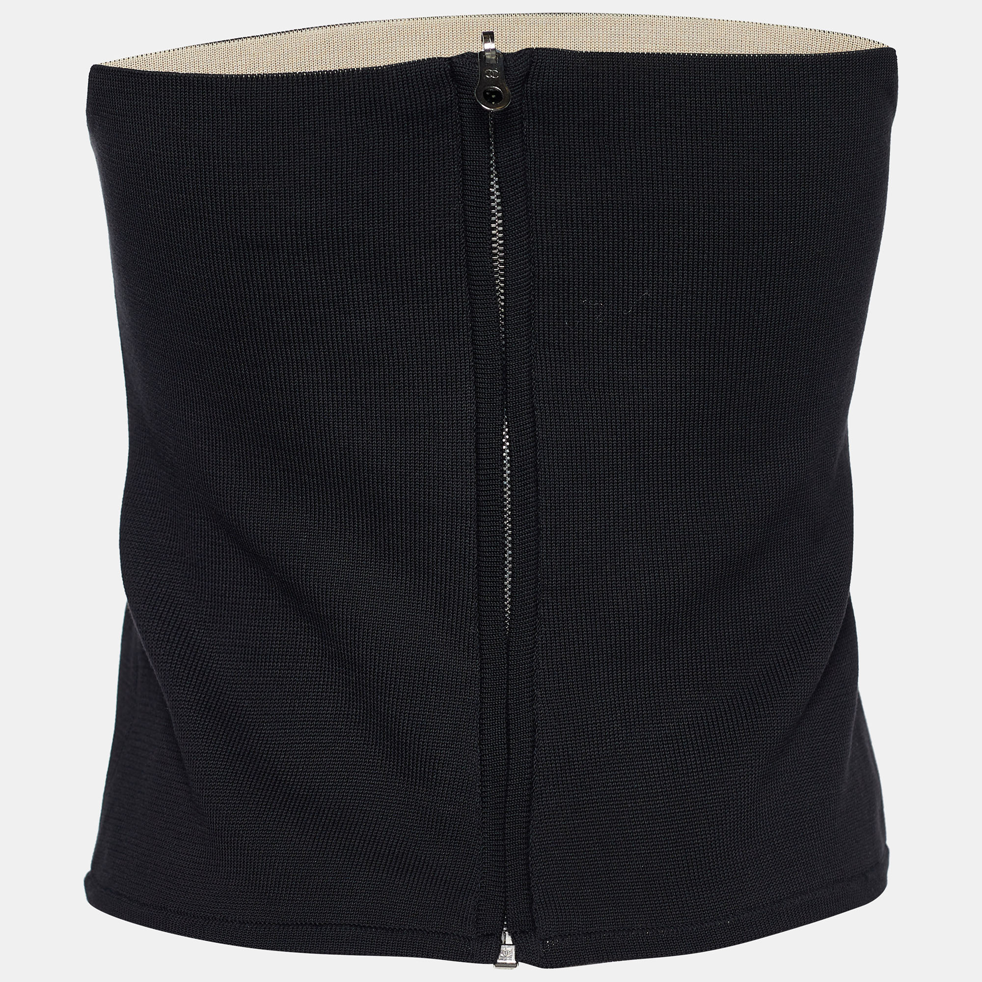 

Chanel Black CC Knit Strapless Tube Top