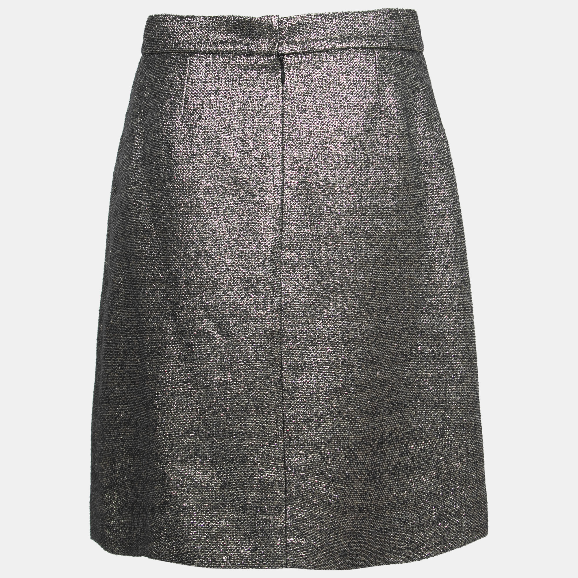 

Chanel Gold Metallic Tweed A-Line Knee-Length Skirt