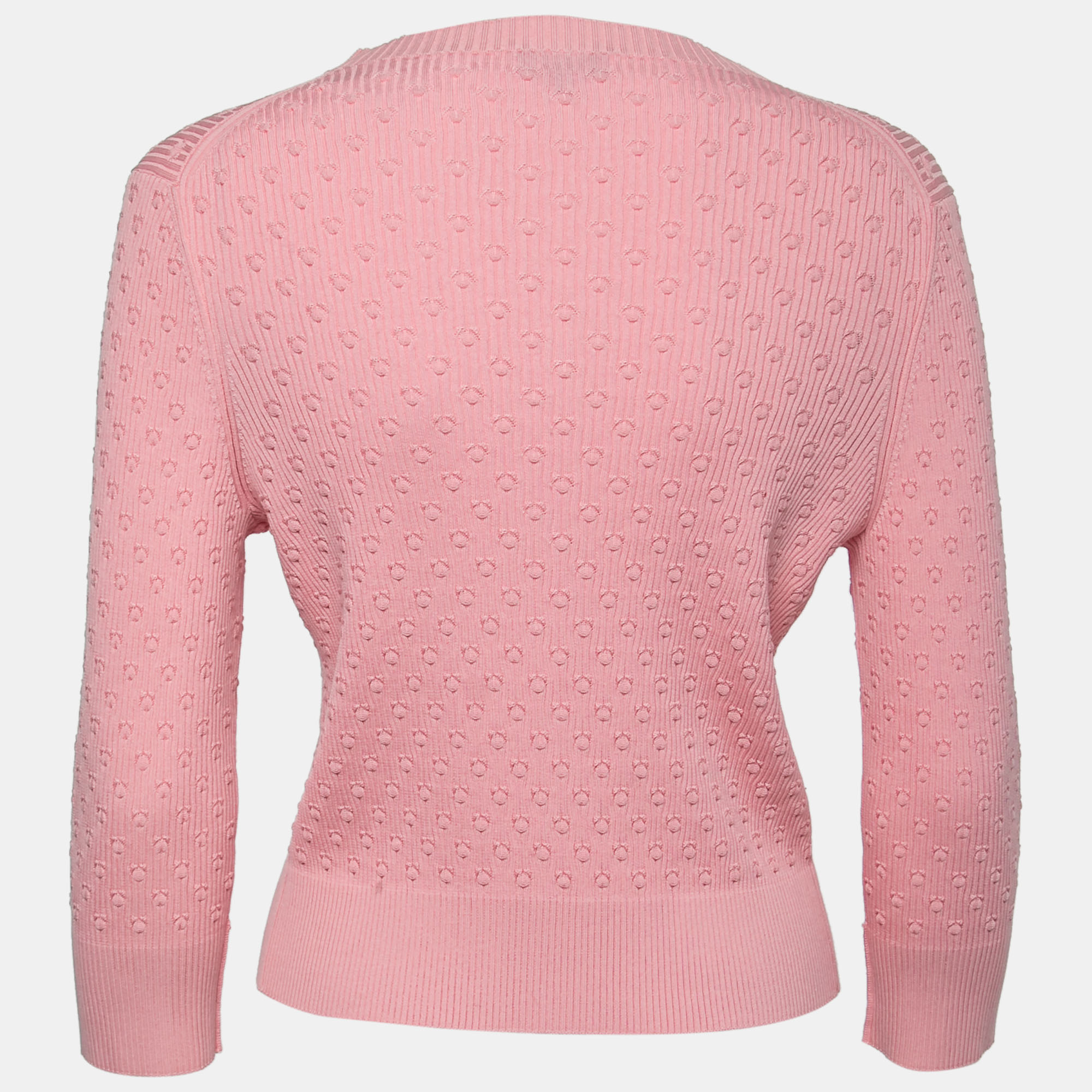 

Chanel Pink Knit La Pausa Pearl Button Cardigan