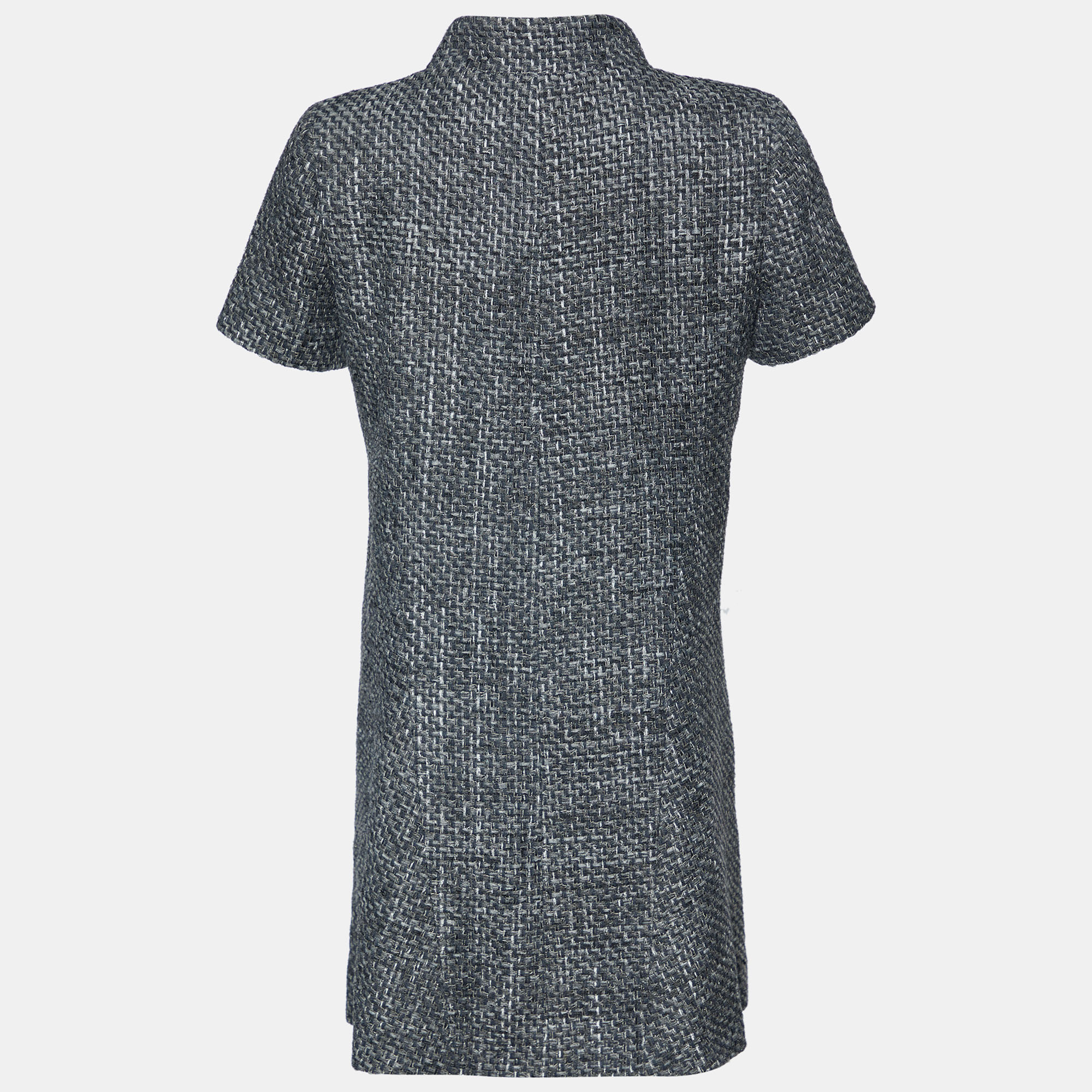 

Chanel Grey Textured Double Breasted Short Sleeve Coat