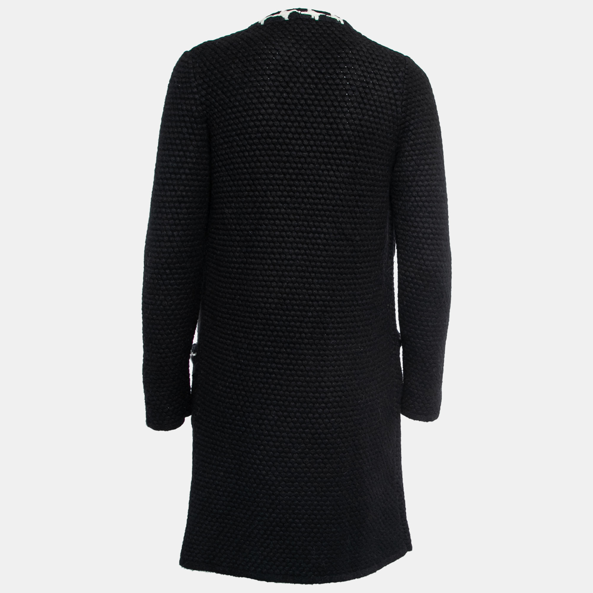 

Chanel Black Cashmere Long Button Front Cardigan