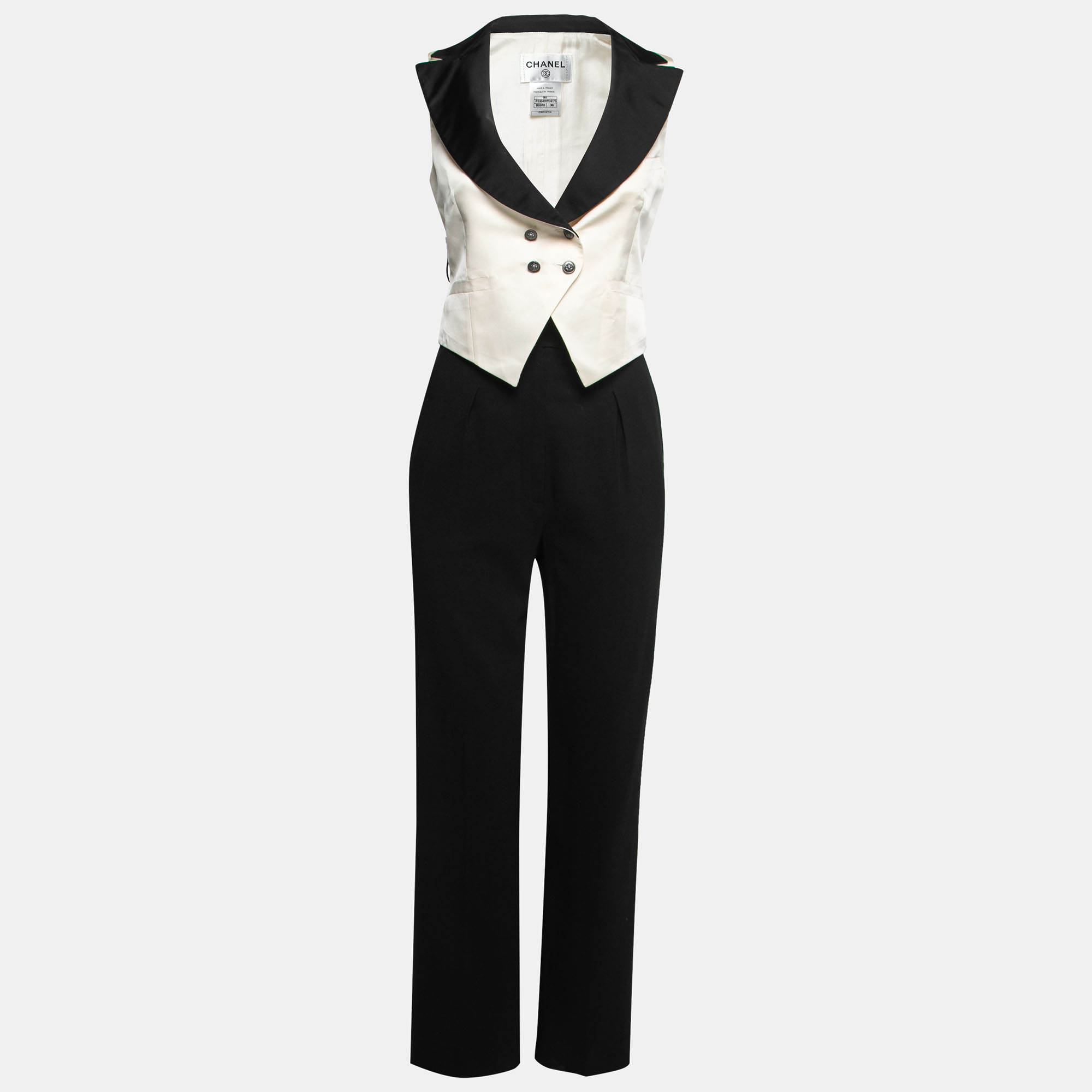 

Chanel Black Wool Single-Breasted Suit