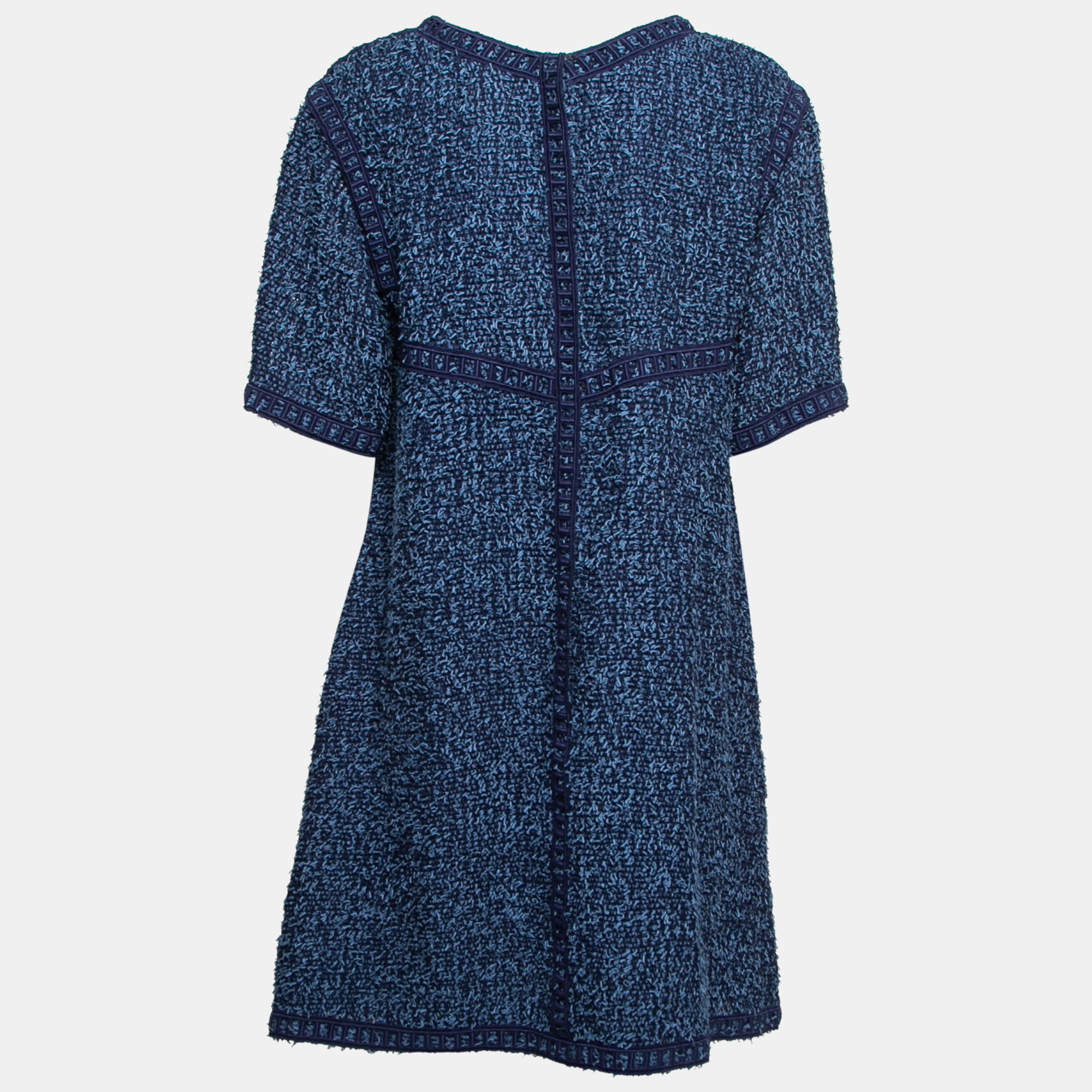 

Chanel Blue Boucle Tweed Shift Dress