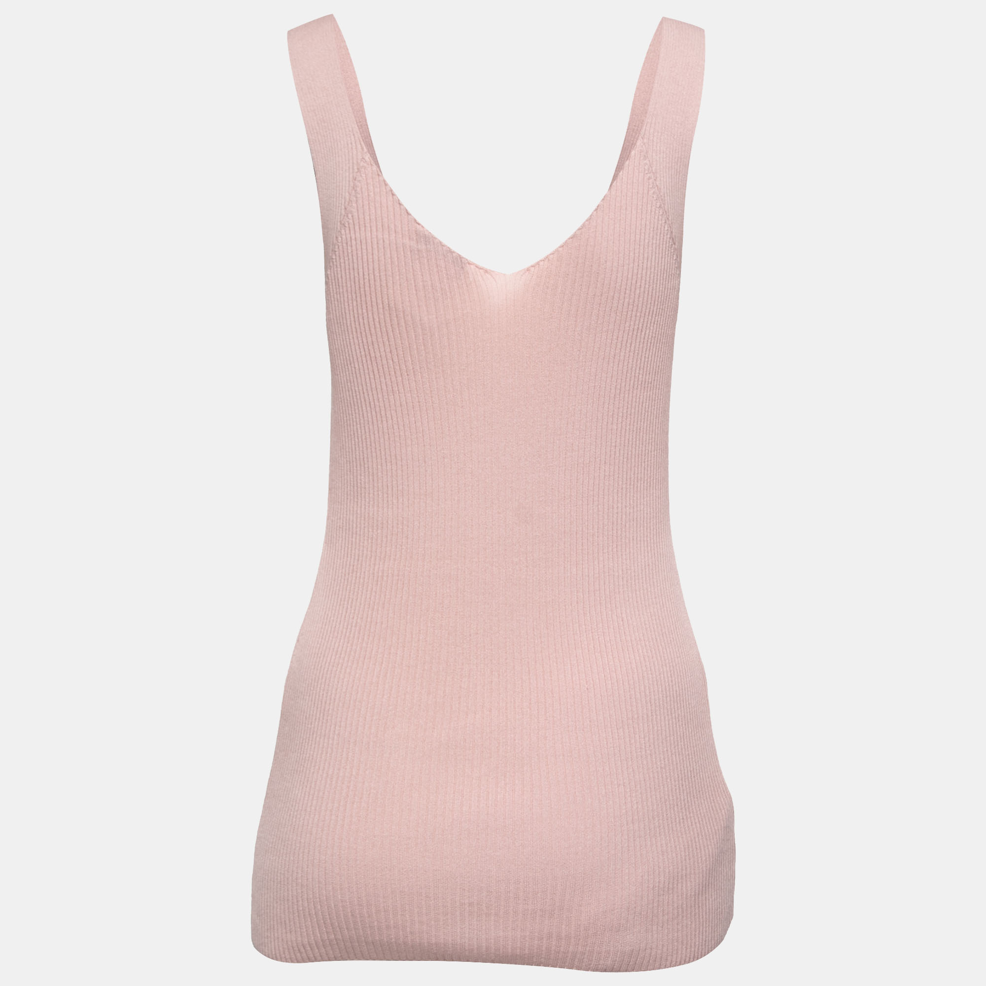 

Chanel Light Pink Ribbed Knit Tank Top
