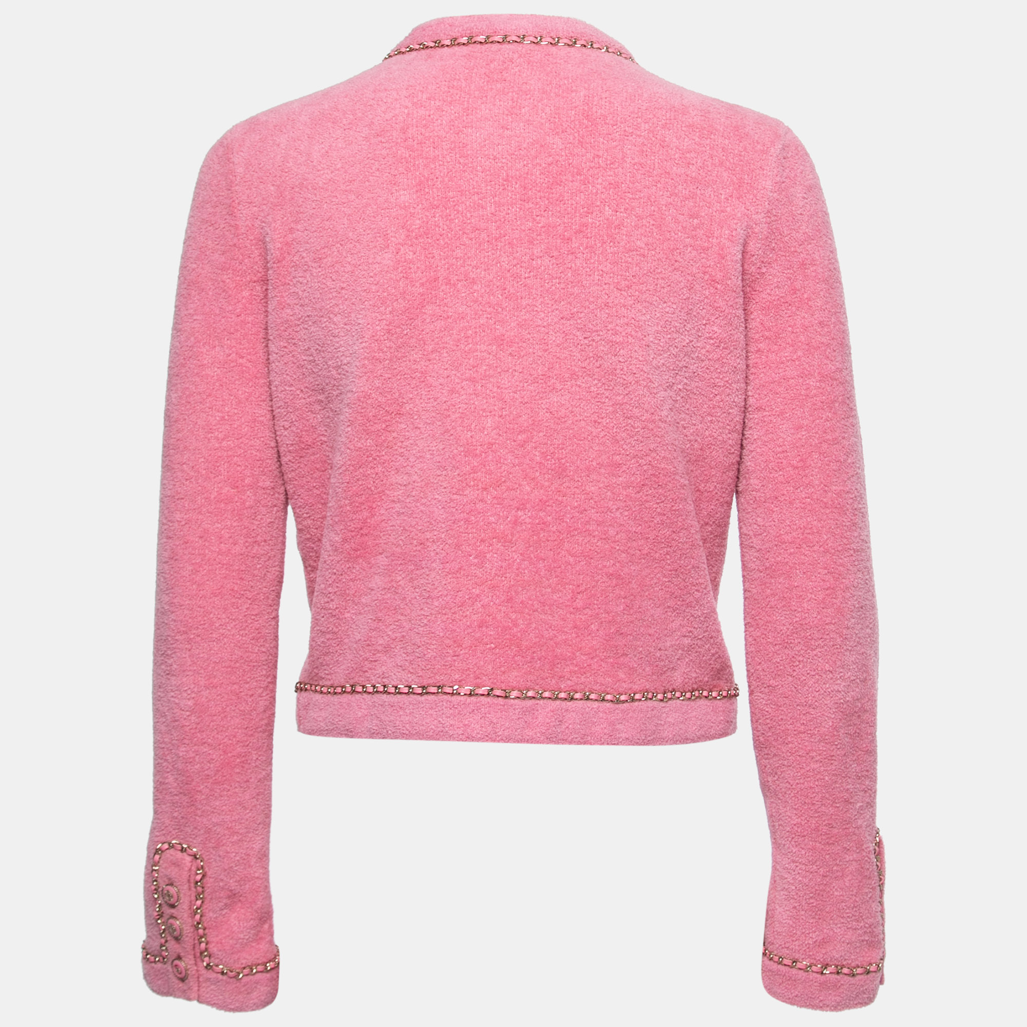 

Chanel Pink Terry Chain Link Accent Jacket