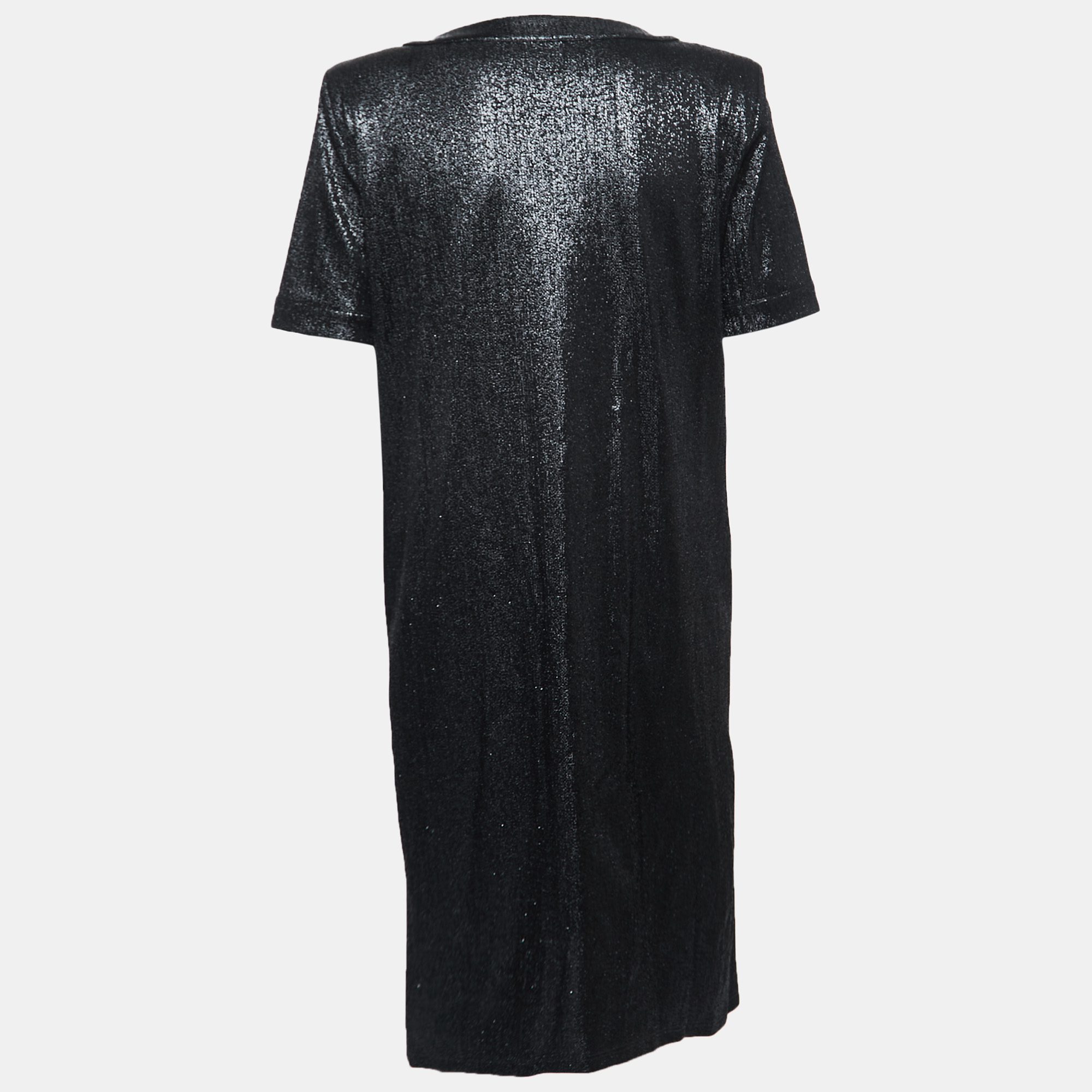 

Chanel Black Metallic Lurex Knit Shift Dress
