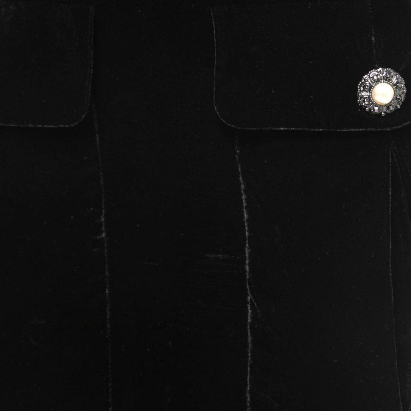 

Chanel Monochrome Velvet Strapless Dress, Black
