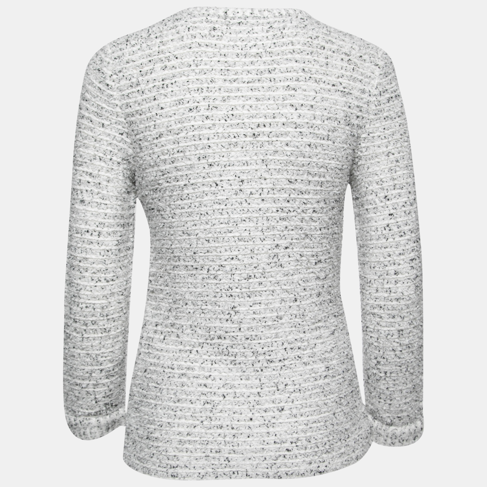 

Chanel White/Black Tweed Long Sleeve Knit Top