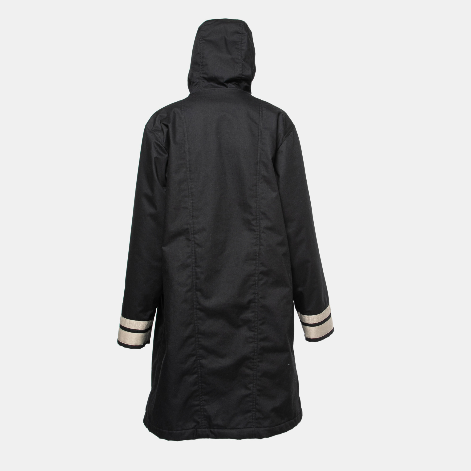 

Chanel Vintage Black Canvas Hooded Zip-Up Jacket