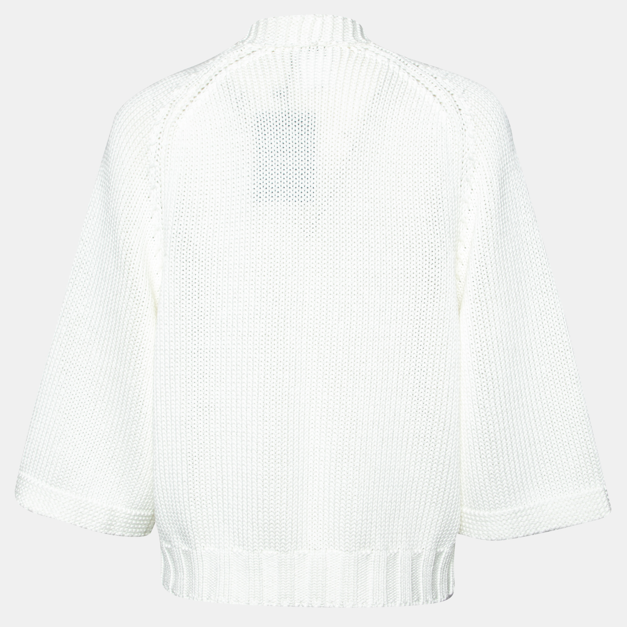 

Chanel White Cotton Cable Knit Button Front Cardigan