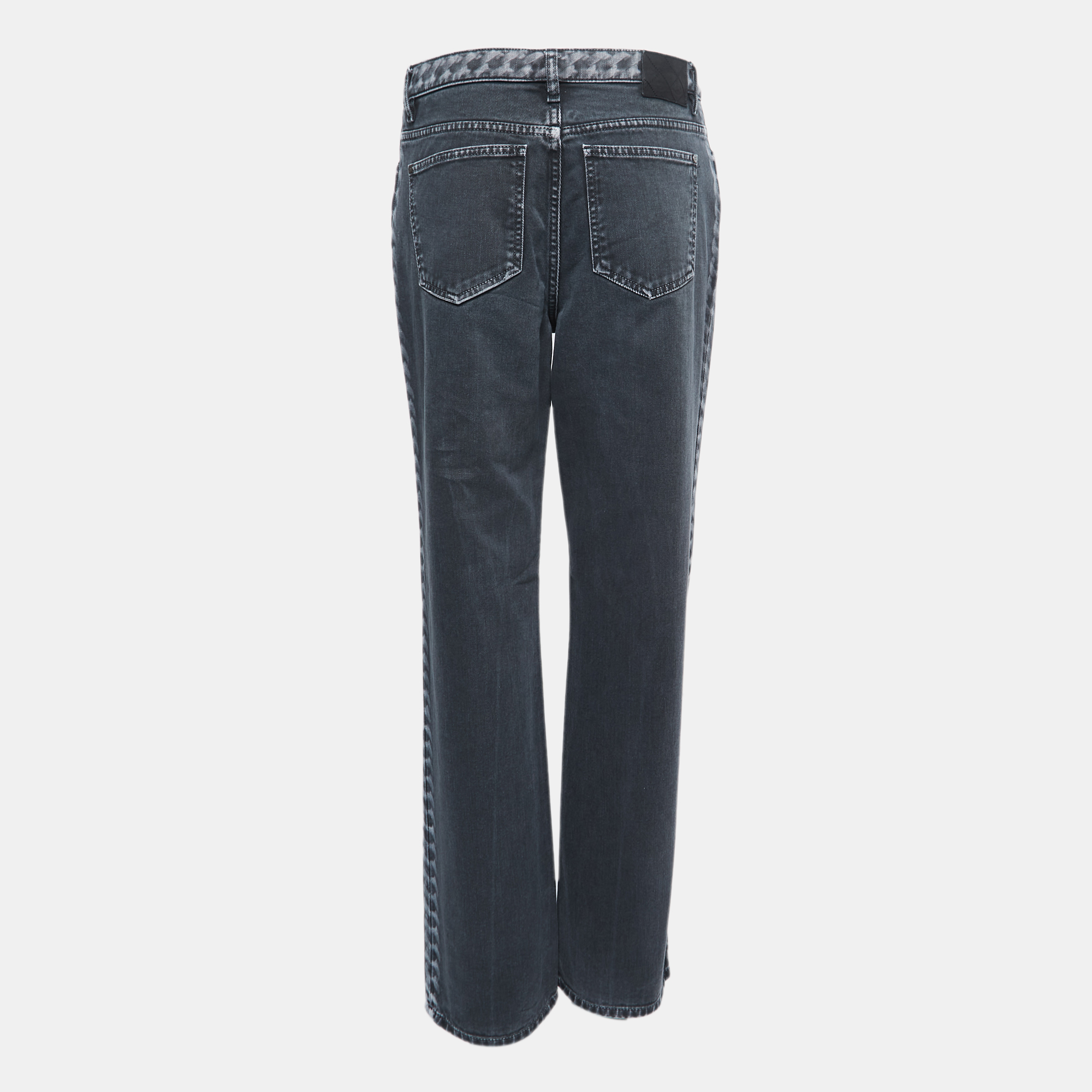 

Chanel Dark Grey Denim Chain Print Detailed Jeans  Waist 30