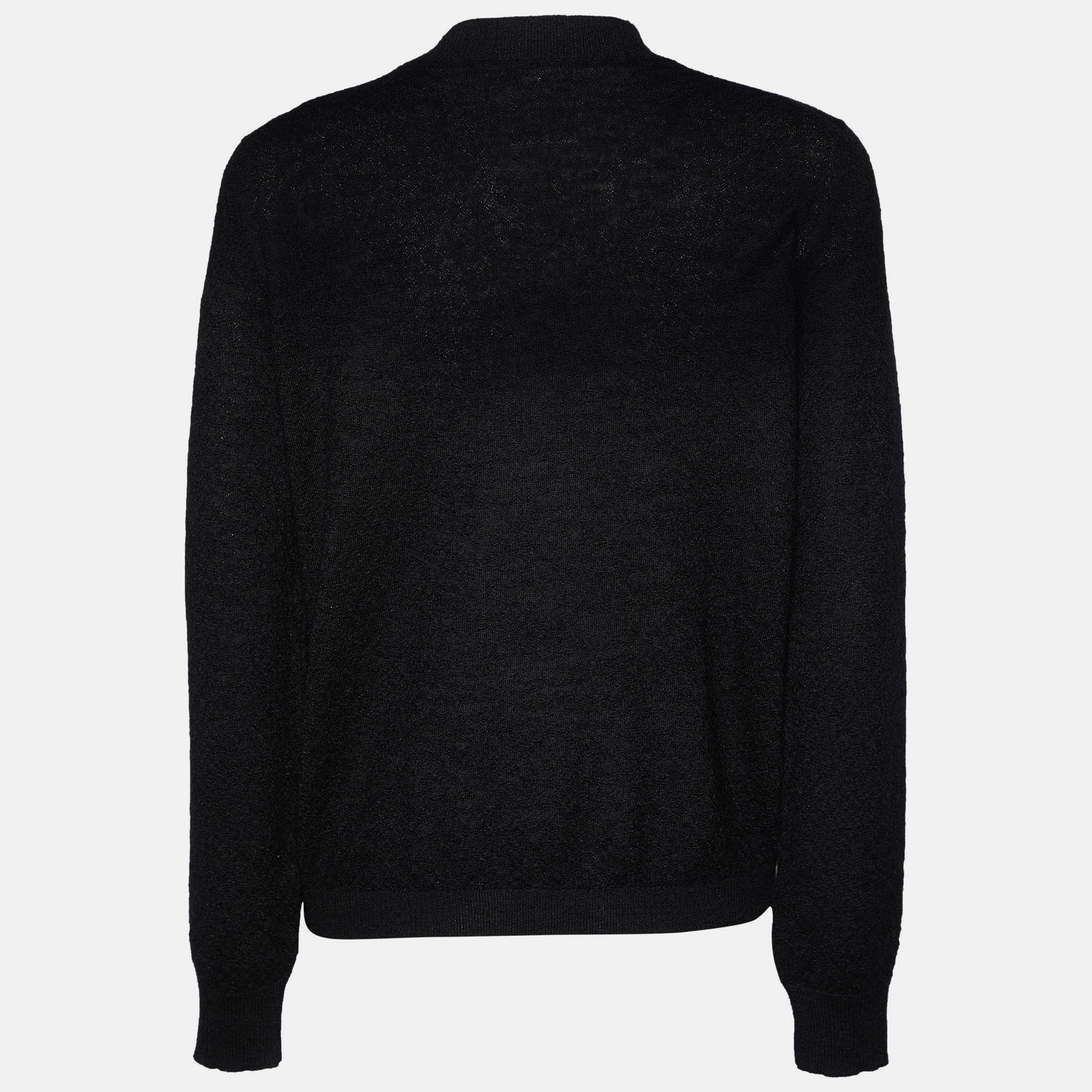 

Chanel Black Pearl Embellished Mohair & Cashmere Cardigan