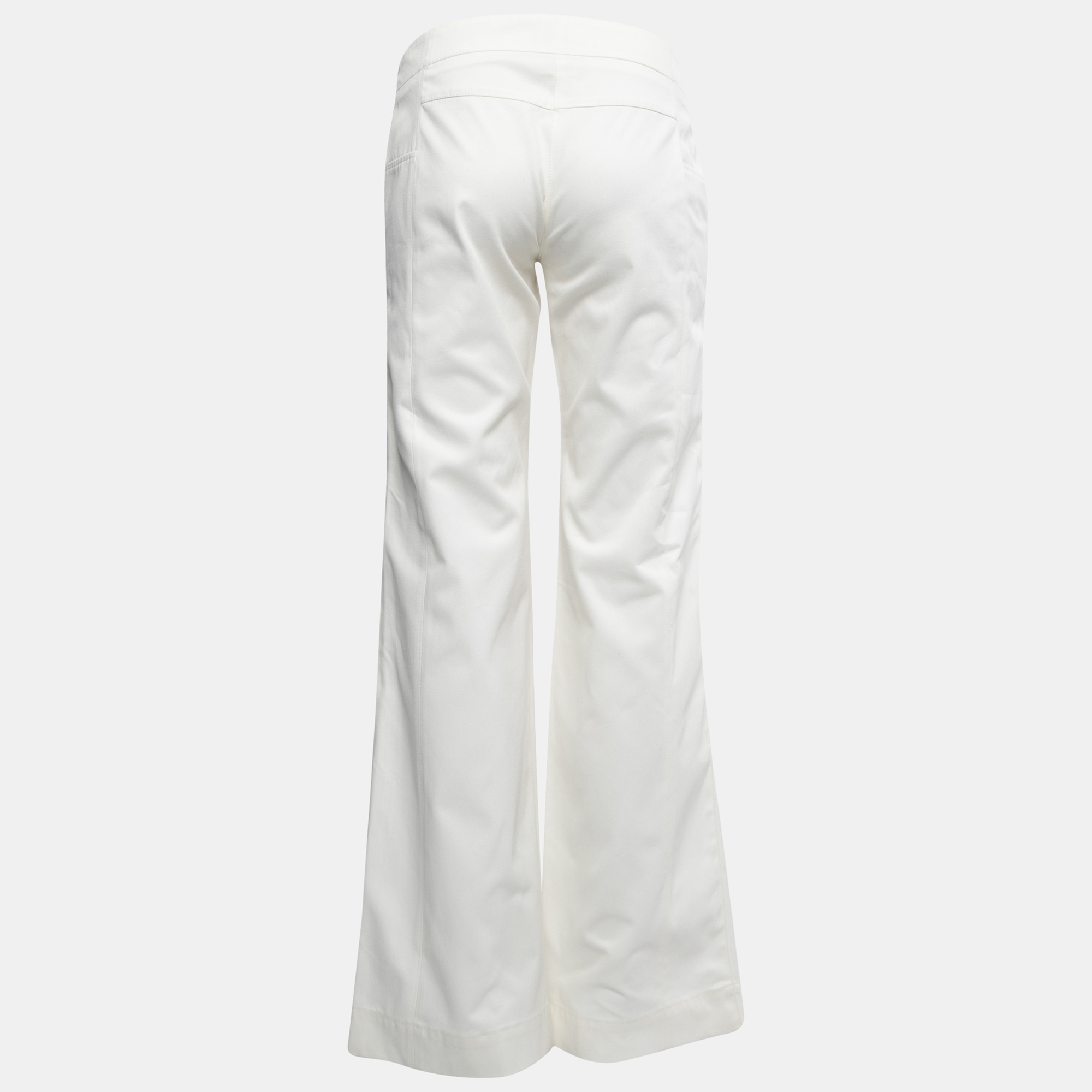 

Chanel Off-White Cotton Wide-Leg Trousers  Waist 31