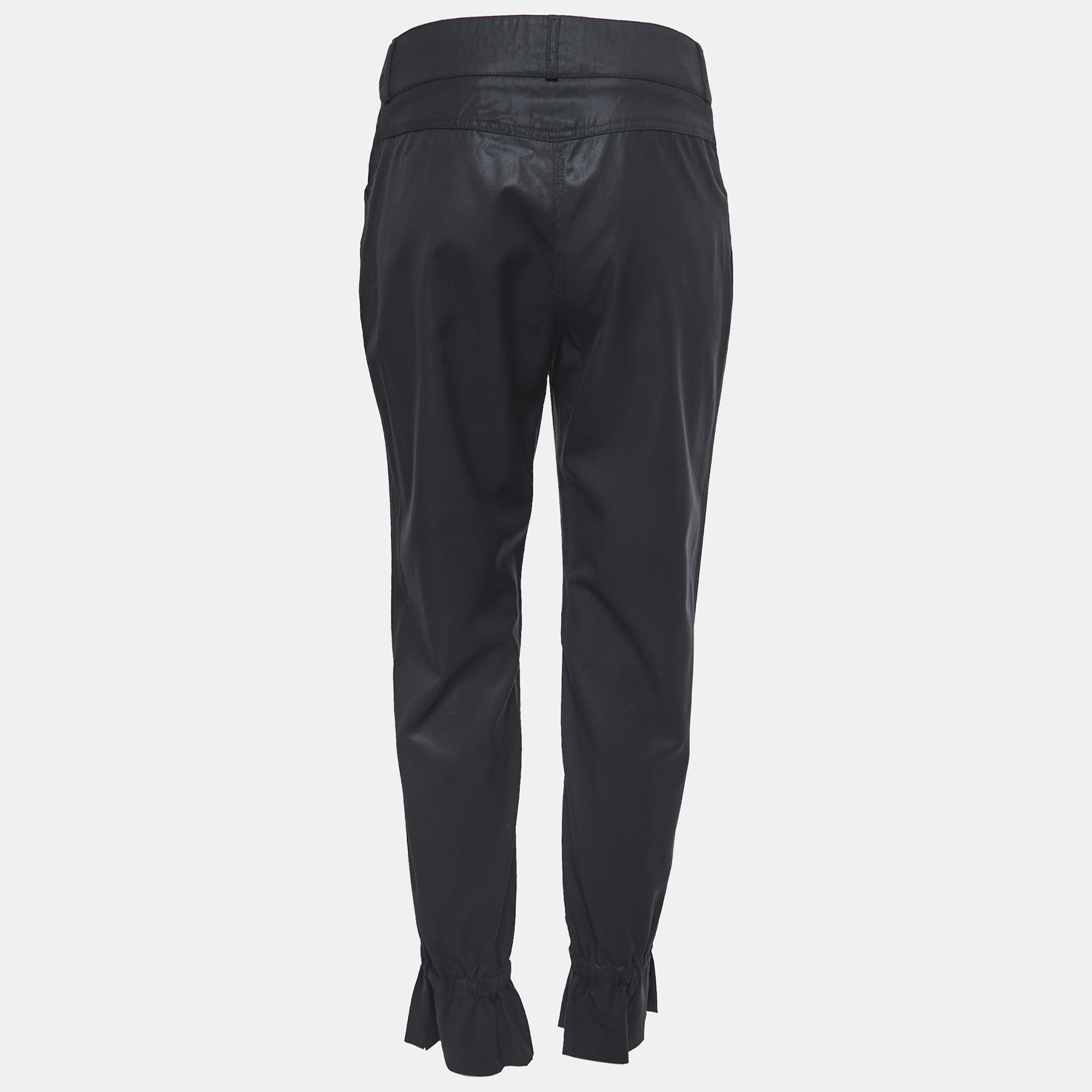 

Chanel Black Wool Gathered Detail Trousers